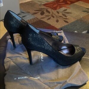 Michael Shannon Black Peep Toe Heels